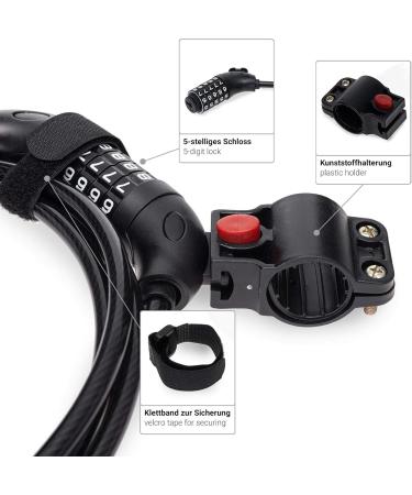 Qeedo Bike Trailer Lock - 2.5m x 8mm Bicycle Cable Lock for Secure International Shipping - Buy Online on SooperMarket.com