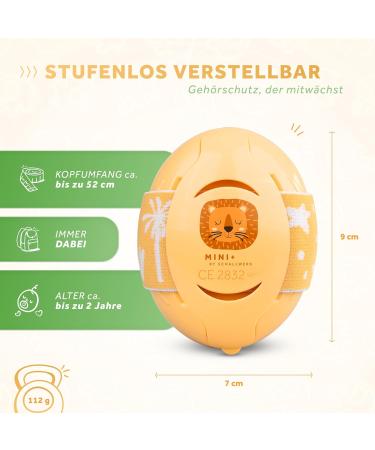 Schallwerk mini+ Baby Hearing Protection (Lion) | High-Quality Noise Protection Headphones for Children & Babies | Ideal for Everyday Life & Events - Buy Online on SooperMarket.com