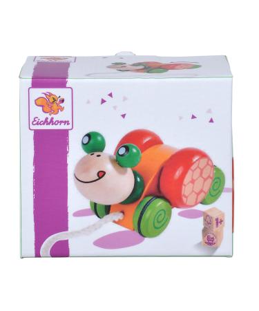 Eichhorn 100005553 - Pull-along turtle with movement 15cm FSC 100% certified birch wood