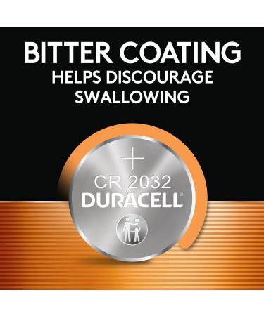 Duracell 2032 battery CR2032 3v Lithium Coin Battery 4 Count (pack of 1). Bitter Coating Helps Discourage Swallowing Child-secure Packaging. Ideal for Key Fobs Remotes and More. Lithium Batteries - Buy Online on SooperMarket.com