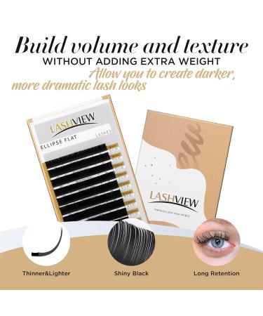 LashView 0.20mm D Curl Ellipse Flat Eyelash Extensions - Soft & Easy Application Mixed Tray (1 Pack) - Buy Online on SooperMarket.com