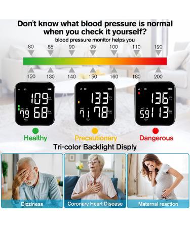 Wrist Blood Pressure Monitor - Digital BP Cuff, Automatic Machine, 90X2 Reading Memory, Large Tri-Backlit Screen, Rechargeable, Pulse Rate Monitoring, for Home Use - Black - Buy Online on SooperMarket.com