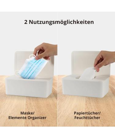 Buy Baby Wet Wipes Box - White Storage Solution for Damp Cloths Moist Towels & Toilet Paper - 18.5 x 12.2 x 7 cm - Buy Online on SooperMarket.com