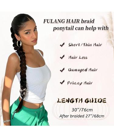 Fulang Hair 2pcs Braid Ponytail Extension - Faded Gold Braided Hair Tie for Long Ponytail Art - Ideal for Women - Buy Online on SooperMarket.com