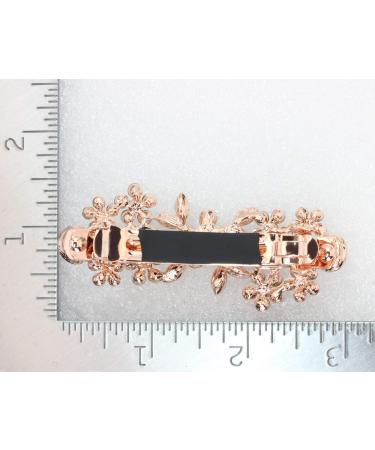 Faship Smoked Topaz Color Brown Crystal Floral Hair Barrette Clip - Buy Online on SooperMarket.com