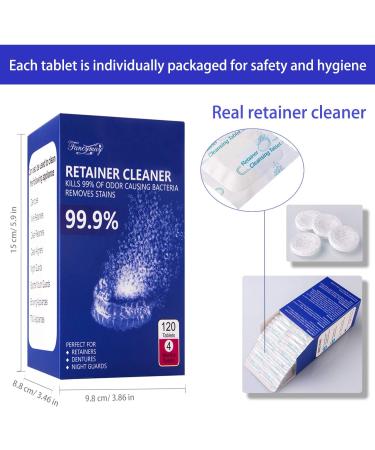 Retainer Cleaning Tablets - New Formula (120 ct, 4-Month Supply) - Buy Online on SooperMarket.com