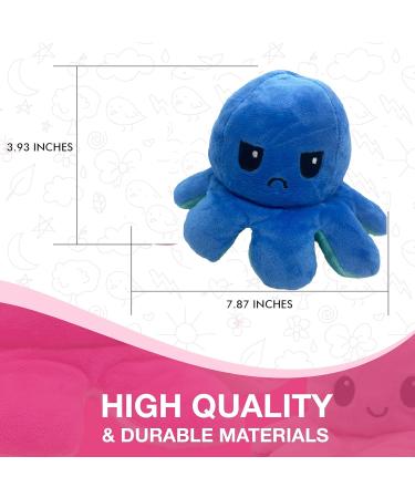 XEANCO Octopus Plushie - Double-Sided Flip Reversible Soft Stuffed Toy for Kids and Friends in Sea Green Blue | Perfect for Playing & Expressing Mood - Buy Online on SooperMarket.com