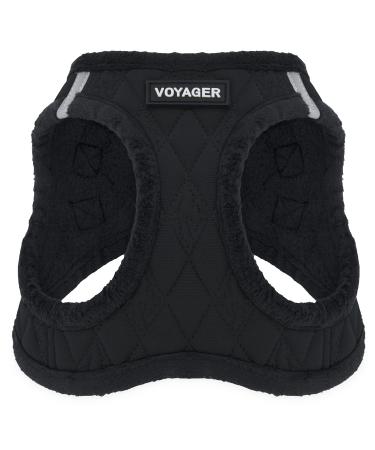 Voyager Step-in Plush Dog Harness  Soft Plush, Step in Vest Harness for Small and Medium Dogs by Best Pet Supplies Black Plush M (Chest: 16 - 18")
