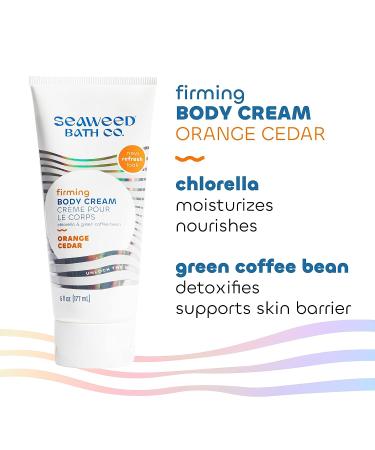 Seaweed Bath Co. Firming Body Cream - Orange Cedar Scent - 6oz - Sustainably Harvested Seaweed & Chlorella - Green Coffee Bean - 1 Pack - Buy Online on SooperMarket.com