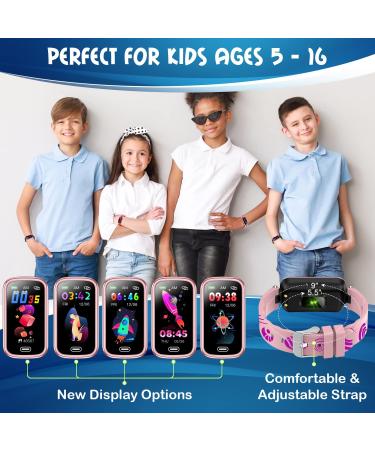 MorePro Kids Fitness Tracker for Girls Boys with Blood Oxygen Monitor  Body Temperature DIY Screen Smart Watch with Heart Rate Sleep Monitor  SpO2 IP68 Waterproof Pedometer. Pink - Buy Online on SooperMarket.com