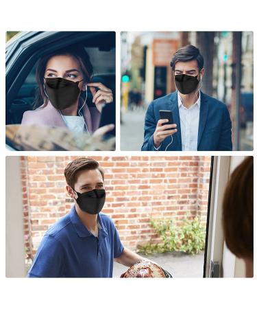 MC-A 55 Pack KF94 Black Face Masks - 4 Ply Disposable Individually Packaged Fish Mouth Type for Adults - Buy Online on SooperMarket.com