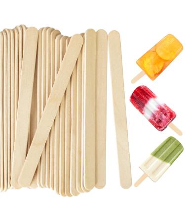 Acerich 200 Pcs Craft Sticks  Popsicle Sticks Ice Cream Wooden Sticks 4.5 Inch Length Treat Sticks for DIY Crafts  Mixing  Waxing