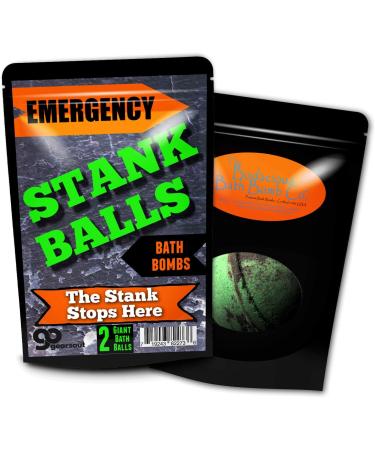 Emergency Stank Balls XL Bath Bombs - Handcrafted in USA, Black & Green Marbled - Funny Bath Fizzers for Men - Buy Online on SooperMarket.com