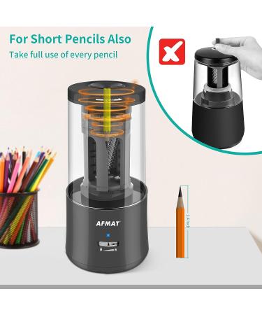 Electric Pencil Sharpener  AFMAT Regargeable Pencil Sharpener Hands-Free  Fully Automatic Pencil Sharpener for 6-7.8mm Colored Pencils  Fast Sharpening  No Uneven Tips  Ideal for Short Pencils Black - Buy Online on SooperMarket.com