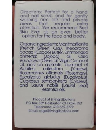 Living Libations Organic Clarifying Green Clay Soap Bar - 4.23 oz | Natural Vegan Wildcrafted Clean Beauty - Buy Online on SooperMarket.com