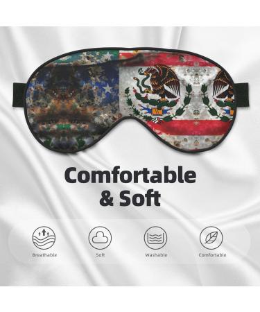 SSIMOO Mexican American Flag Eye Mask | Soft & Breathable Sleep Mask for Travel | Relaxation & Comfort - Buy Online on SooperMarket.com
