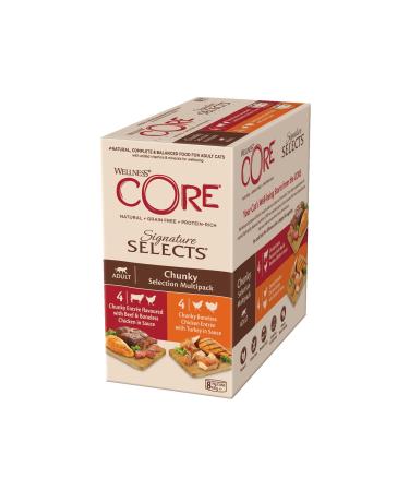 Wellness Core Signature Selects Cat food wet in sauce grain -free high meat content chunky selection mix 8 x 79 g chunky selection mix 79 g (8 Pack)