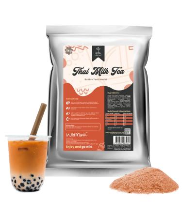 Thai Milk Tea Premium Bubble Tea Powder (1kg / 33 servings) - Make Bubble Tea at Home - Ideal for Frappes Coffee Boba Tea Milkshakes - Gluten Free Halal Certified