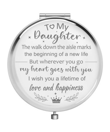 Hexagram Daughter Wedding Gift from Mom and Dad - Wedding Gifts for Bride Compact Mirror - Gifts for Daughter  Bride Gifts for Wedding Day Daughter Wedding 2.7L X 2.6W