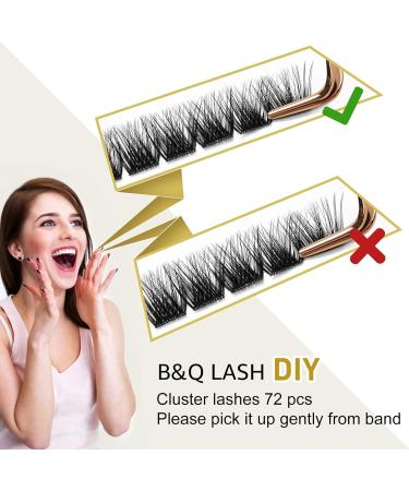 D Curl 12mm 72 Cluster Lashes - DIY Volume Eyelash Extensions - Soft Wispy Individual Lashes - B30 D-12mm - Buy Online on SooperMarket.com