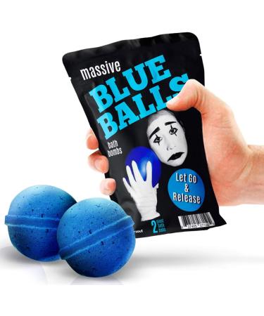 XL Blue Balls Bath Bombs - Sad Mime Design - Funny Bath Fizzers for Men (2 Count) - Buy Online on SooperMarket.com