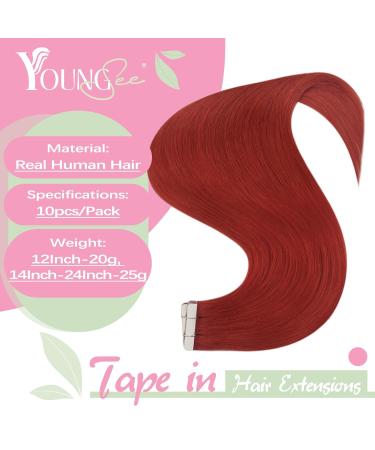 Youngsee 40cm Red Tape In Extensions - Real Hair 10pcs 25g - Smooth Tape for Hair Recovery - Buy Online on SooperMarket.com