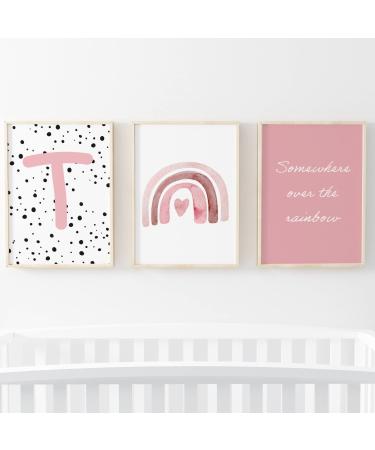 Pompom Prints Set of 3 Girls Bedroom Prints Rainbow Nursery Prints Scandi Boho Style Nursery Decor Playroom Prints Picture Frames not Included (5x7 Inch T) 5x7 Inch T
