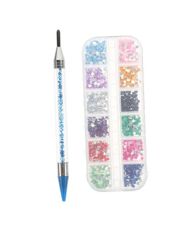 POPETPOP 1 Set flatback colorful rhinestones blue rhinestones nail gems for acrylic nails rhinestones for nails rhinestone picker dotting pen nail rhinestone kit round nail Multifunction 16x1cm Blue