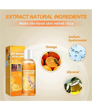 Body Whitening Cream & Peeling Lotion - Orange Peel Skin Lightening Exfoliating & Pore Tightening for Dark Skin (2PCs) - Buy Online on SooperMarket.com