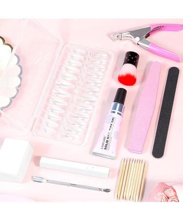 Dranng Gel Extension Nail Kit - Artificial Extension Nail Set With Tips For Girls Gel Nail Extension Fake Nails Kit Portable Gel Nail Extension Set Transparent Tips Nails Set For - Buy Online on SooperMarket.com