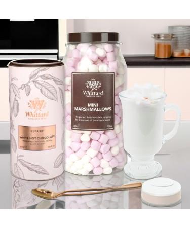 Whittard of Chelsea Luxury White Hot Chocolate Gift Set Bundle with Luxury White Hot Chocolate Mini Marshmallows & Glass Mug with Rose Gold Spoon Hot Chocolate Gifts for Her/Him - Buy Online on SooperMarket.com