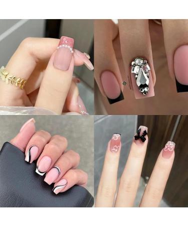 240PCS Medium Square Gel Nail Tips Set - Pre-Buffed Artificial Nails Kit - Buy Online on SooperMarket.com