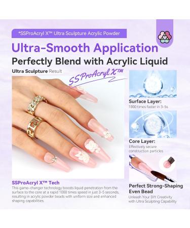 SSProAcryl Ultra-Smooth Acrylic Powder: 4x30g Clear White Nude Pink Acrylic Nail Powder Keratin Acrylic Powder Set Moderate Drying Professional Nail Powder Nail Extension Carving 3D Nail Art Salon 4 colors (transparent white nude pink) - Buy Online on SooperMarket.com