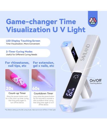 SAVILAND 12W LED UV Nail Lamp Kit - Portable Mini Nail Dryer with Magnetic Stand LCD Screen & 2-Timer Modes for DIY Manicure - USB Rechargeable & Wireless for Gel Nails - Buy Online on SooperMarket.com