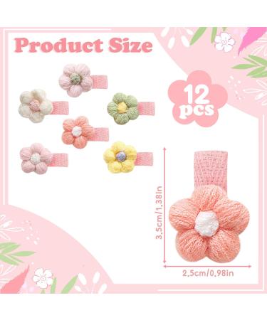 12pcs Sweet Flower Baby Hair Clips - Multi-Color Girl Hair Accessories - Buy Online on SooperMarket.com