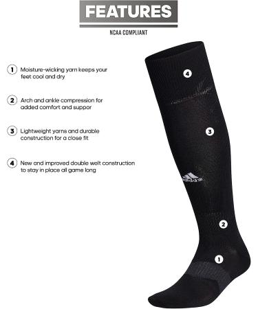 adidas Unisex Metro 5 Soccer Socks - Black/Night Grey/White (Medium, 1 Pair) - Buy Online on SooperMarket.com