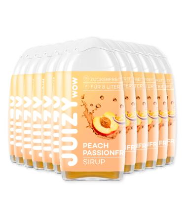 Juizy WoW syrup sugar -free |12 x 65ml Peach PassionFruit taste - 144l natural beverage syrup |Zero calories |Vegan 12er bundle |Beverage concentrate finished drink |More Juice - Less Calories Peach PassionFruit 12 x 65 ml