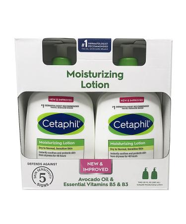 2 - 20 oz. Pack Cetaphil New & Improved Moisturizing Lotion for Dry to Normal Sensitive Skin (With Avacado Oil and Essential Vitamins)