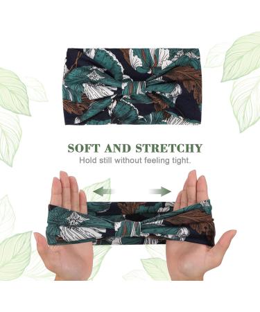TAGVO Women Wide Headband Vintage Floral Headband Printed Head Scarf Elastic Hairband Light Stylish Head Scarfs Bohemian Vintage Printed Knot Head Wraps for Women and Girls - Buy Online on SooperMarket.com