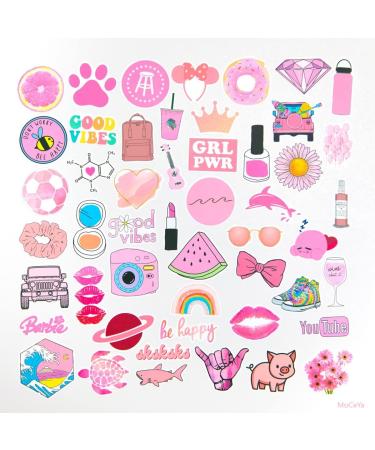 100pcs Cute Pink Waterproof Stickers for Laptop, Phone, Skateboard - Aesthetic Sticker Pack for Teens Girls and Kids - Buy Online on SooperMarket.com