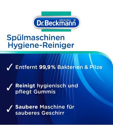 Dr. Beckmann Dishwasher Hygiene Cleaner | Removes Residues Fat & Unpleasant Odors | Includes Special Cleaning Cloth | 6 x 75g - Buy Online on SooperMarket.com