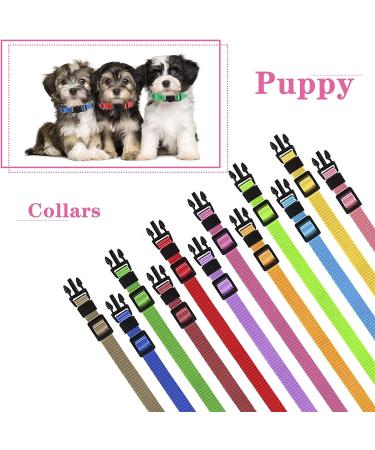 Heyu-Lotus 12 Pack Puppy Collars Adjustable Puppy Whelping Collars Soft Nylon Puppy ID Litter Collars with Quick Release Buckle for Small Dogs and Cats 19-32cm - Buy Online on SooperMarket.com