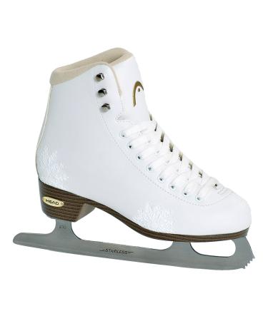 Head figure skating ice skates amber i women ice skates with stainless steel skids I snowflake design i ideal for beginners - white 39 white