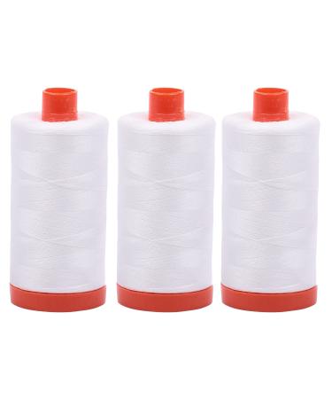 3-PACK - Aurifil 50WT - Natural White Solid - Mako Cotton Thread - 1422Yds EACH - MK50-2021