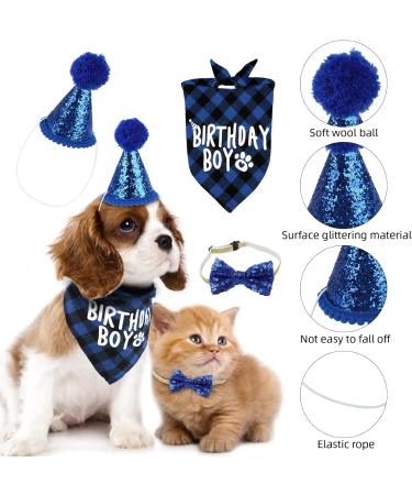 Sunallwell Dog Birthday Bandana & Party Hat Set | Cute Puppy Outfit & Decoration - Buy Online on SooperMarket.com