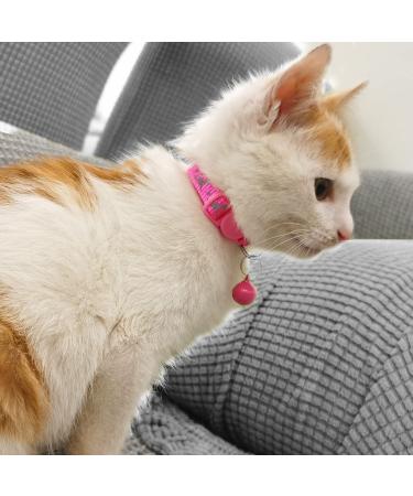 Joytale Reflective Breakaway Cat Collars with Bell - 2 Pack Kitten Pink | Adjustable Sizes 6-9 & 9-13 for Boy and Girl Cats - Buy Online on SooperMarket.com