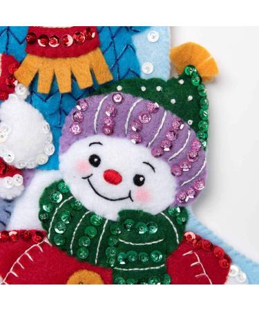 Bucilla Felt Applique Christmas Stocking Kit - Snow Family Portrait - 18 - Buy Online on SooperMarket.com