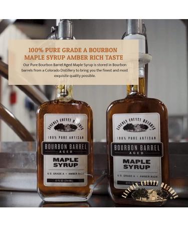 Lincoln County Reserve Bourbon Barrel Aged Maple Syrup - Grade A Amber Rich Taste - Gluten-Free - 12FL OZ (3 Pack) - Buy Online on SooperMarket.com