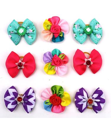 Yagopet 50pcs/Pack Cute New Dog Hair Bows Pairs Rhinestone Pearls Flowers Topknot Mix Styles Dog Bows Pet Grooming Products Mix Colors Pet Hair Bows Topknot Rubber Bands - Buy Online on SooperMarket.com