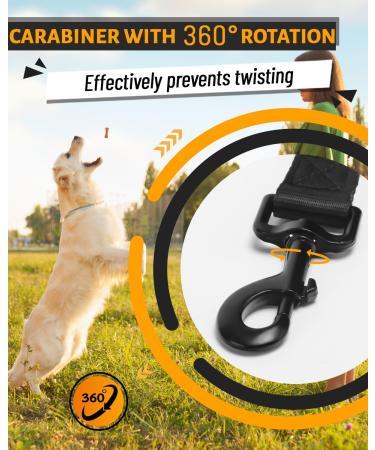 Looxmeer Dog Tow Lines - Robust 3m to 30m Leashes with Storage Bag & D-Carabiner for Training | Durable & Versatile Black Dog Leash - Buy Online on SooperMarket.com